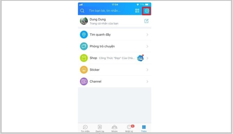 3 cách bật thông báo sinh nhật Zalo cực đơn giản 3 nhấp vào cài đặt