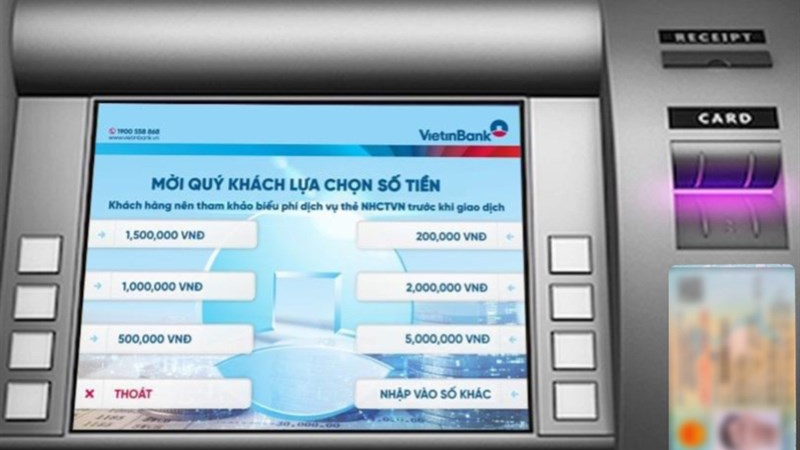 Chọn số tiền cần rút