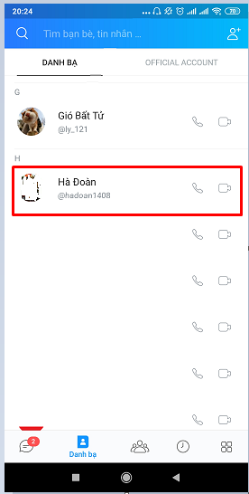 truy cập cuộc trò chuyện muốn đổi hình nền