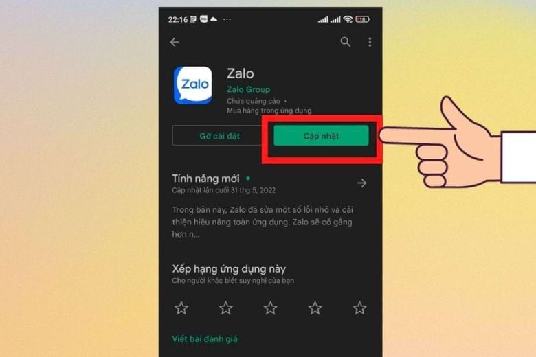 cập nhật ứng dụng