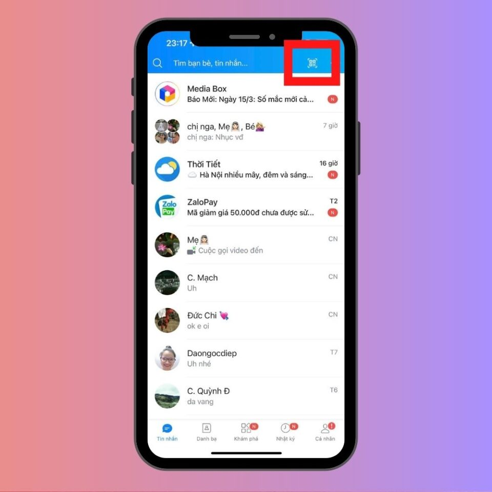 chọn biểu tượng mã qr