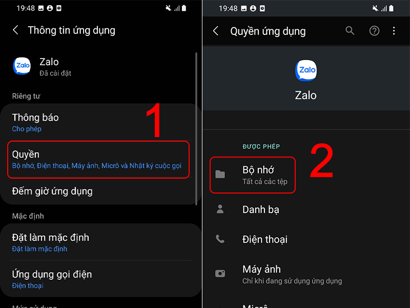 cấp quyền truy cập bộ nhớ